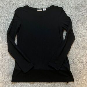 Sigrid Olsen Classic Black Long Sleeve Top